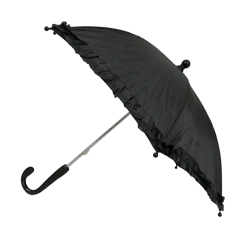 Mardi Gras Spot Novelties Black Umbrella With Ruffle 14.5" (Each)