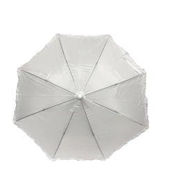 Mardi Gras Spot White Umbrella With Ruffle 17.75" (Each) Novelties