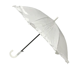 Mardi Gras Spot White Umbrella With Ruffle 17.75" (Each) Novelties
