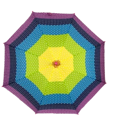 Mardi Gras Spot Novelties Rainbow Umbrella With White Polka Dots 19.5" (Each)