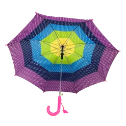 Mardi Gras Spot Novelties Rainbow Umbrella With White Polka Dots 19.5