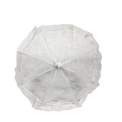 Mardi Gras Spot Novelties White Lace Umbrella With Lace Ruffle 6" (Each)