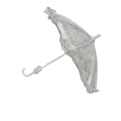 Mardi Gras Spot Novelties White Lace Umbrella With Lace Ruffle 6" (Each)