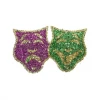 Plush Appeal, LLC Purple, Green And Gold Comedy/Tragedy Glitter Sticker 2.25" X 1.25" (Each) 1 Plush Appeal, LLC Purple, Green And Gold Comedy/Tragedy Glitter Sticker 2.25" X 1.25" (Each)