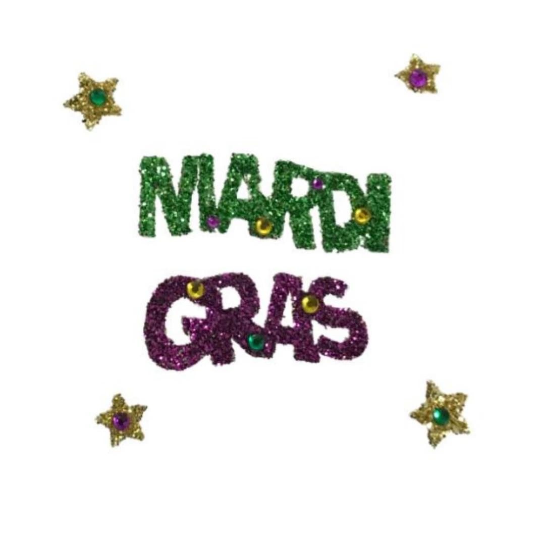 Plush Appeal, LLC Mardi Gras Glitter Sticker (Each) Party Supplies 3 Plush Appeal, LLC Mardi Gras Glitter Sticker (Each) Party Supplies