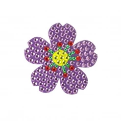 Sale Purple, Green And Yellow Flower Glitter Sticker (Each) Party Supplies