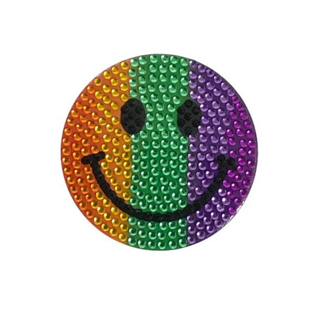 Sale Rainbow Smiley Face Glitter Sticker (Each) 3 Sale Rainbow Smiley Face Glitter Sticker (Each)