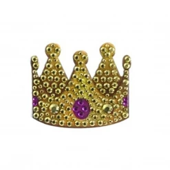 Sale Gold Crown With Purple Stones Glitter Sticker - WRONG (Each) Party Supplies