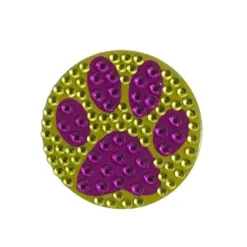 Plush Appeal, LLC Party Supplies Purple And Gold Paw Print Glitter Sticker (Each)