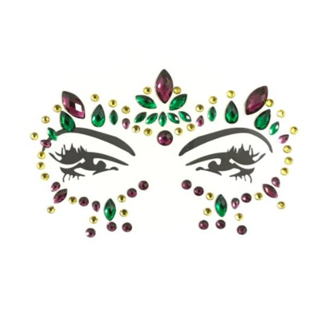 Plush Appeal, LLC Purple, Green And Gold Stone Face Sticker (Each) Party Supplies 4 Plush Appeal, LLC Purple, Green And Gold Stone Face Sticker (Each) Party Supplies