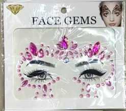 Plush Appeal, LLC Pink Stick On Face Gems (Each)