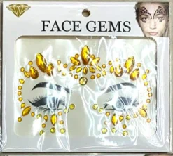 Plush Appeal, LLC Yellow Stick On Face Gems (Each)