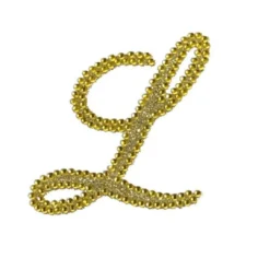 Plush Appeal, LLC Glitter Script Letter "L" - Gold (Each)