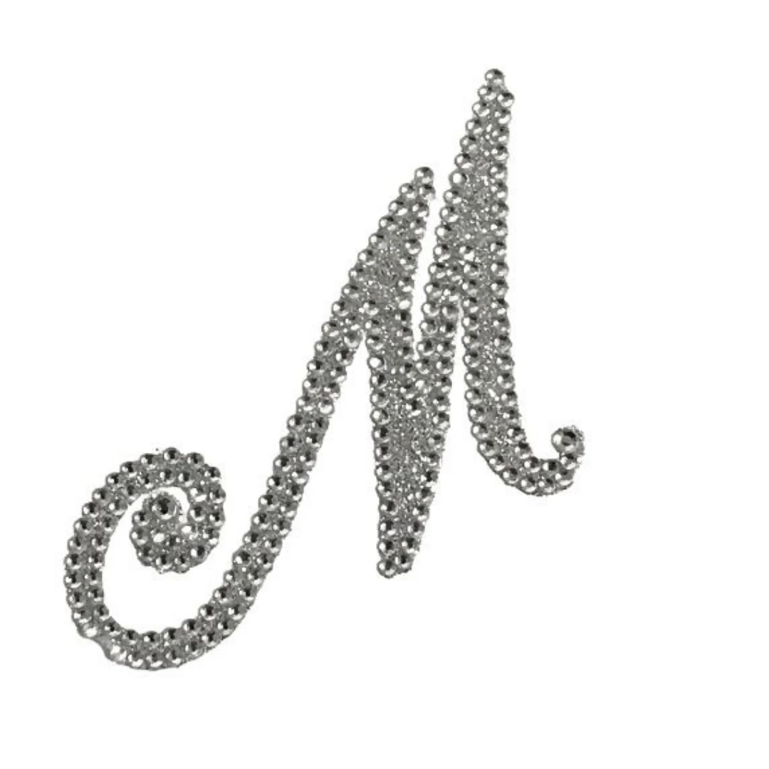 Plush Appeal, LLC Glitter Script Letter "M" (Each) Party Supplies Plush Appeal, LLC Glitter Script Letter "M" (Each) Party Supplies
