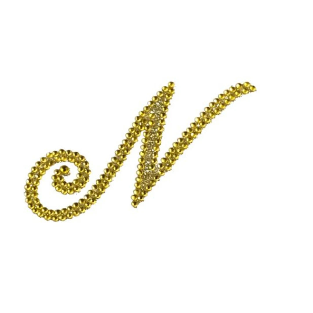 Sale Glitter Script Letter "N" - Gold (Each) 3 Sale Glitter Script Letter "N" - Gold (Each)