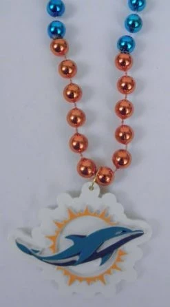 Mardi Gras Spot 36" NFL Licensed Miami Dolphins Bead (Each) Beads