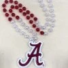 Mardi Gras Spot Beads 36" Alabama "A" Collegiate Bead (Each)