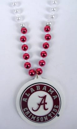 Mardi Gras Spot Beads 36" Collegiate Alabama (A) Crimson Tide Licensed Bead (Each)