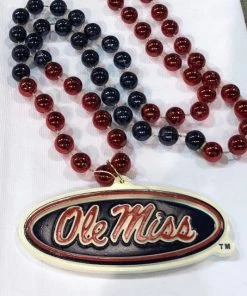 Mardi Gras Spot 36" Collegiate Ole Miss University Licensed Bead (Each) Beads