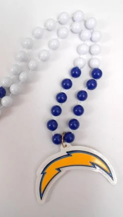 Mardi Gras Spot Beads 36" NFL Licensed Los Angeles Chargers Bead (Each)