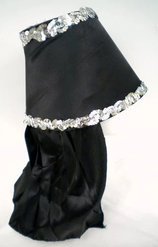 Sale Black Costume Hat With Silver Sequin Trim (Each) 3 Sale Black Costume Hat With Silver Sequin Trim (Each)