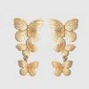 Sale Gifts & Apparel Gold Butterfly Drop Earrings (Pair)