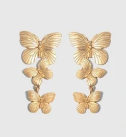 Sale Gifts & Apparel Gold Butterfly Drop Earrings (Pair)