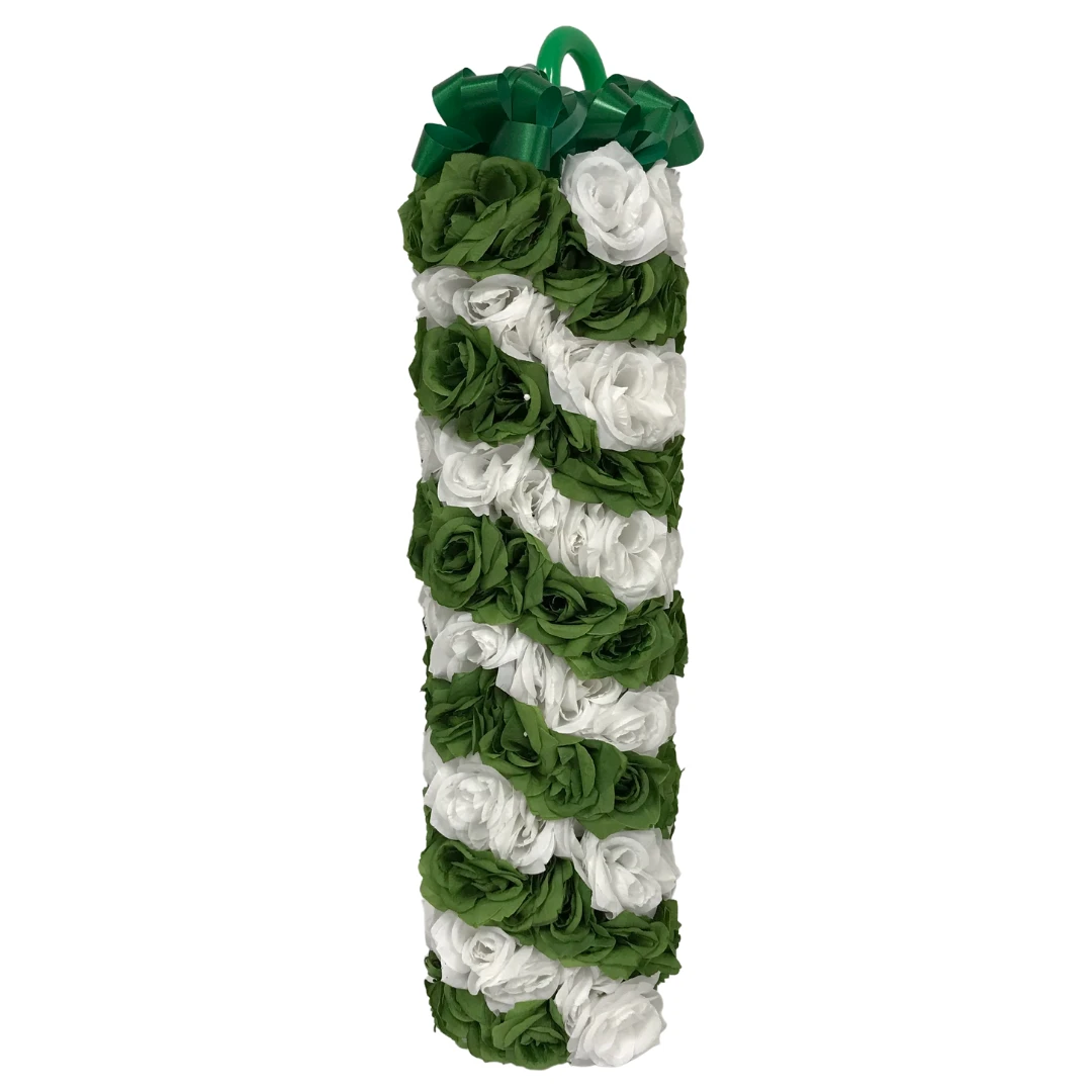 Mardi Gras Spot Green And White Flower Cane (180 Flowers) Mardi Gras Spot Green And White Flower Cane (180 Flowers)