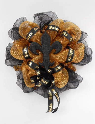 Plush Appeal, LLC 20" Saints Black Fleur De Lis Wreath (Each) Plush Appeal, LLC 20" Saints Black Fleur De Lis Wreath (Each)