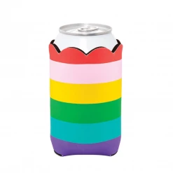 Mardi Gras Spot Party Supplies Rainbow Neoprene Can Coozie (Each)