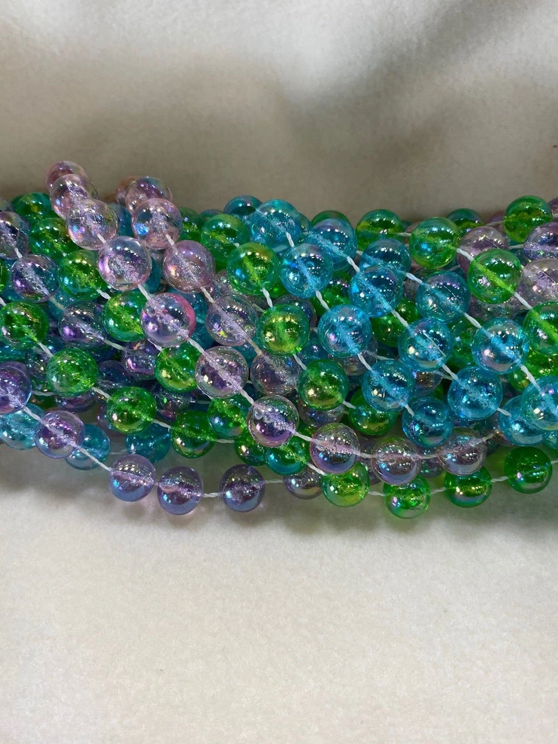 Plush Appeal, LLC 48" 12mm Round AB 4 Clear Pastel Colors Mardi Gras Beads 3 Plush Appeal, LLC 48" 12mm Round AB 4 Clear Pastel Colors Mardi Gras Beads