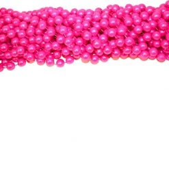 Mardi Gras Spot 48" 18mm Round Pearl Hot Pink Mardi Gras Beads
