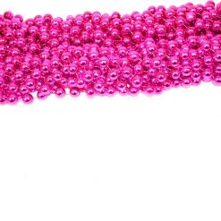Mardi Gras Spot 72" 18mm Round Metallic Hot Pink Mardi Gras Beads