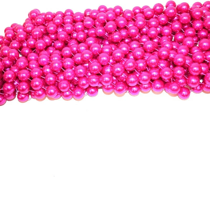 Plush Appeal, LLC 48" 20mm Round Pearl Hot Pink Mardi Gras Beads Plush Appeal, LLC 48" 20mm Round Pearl Hot Pink Mardi Gras Beads