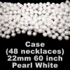 Mardi Gras Spot 60" 22mm Round Pearl White Mardi Gras Beads