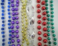 Mardi Gras Spot 42" Mix 6 Styles, Metallic 6 Color Beads