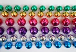 Mardi Gras Spot 48" 14mm,16mm,18mm Big Mix Purple/Green/Gold/Hot Pink/Silver/Turquoise - Case (10 Dozen) Beads
