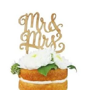 Sale Party Supplies Mr. And Mrs. Cherry Wood Cake Topper (Each) 3 Sale Party Supplies Mr. And Mrs. Cherry Wood Cake Topper (Each)