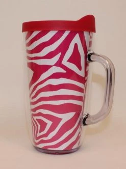 Sale 27oz Hot Pink And White Swirl Hard Plastic Mug (Each) Party Supplies
