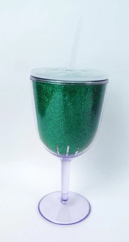 Sale Party Supplies 13oz Dark Green Acrylic Double Wall Wine Glass With Lid And Straw (Each) 3 Sale Party Supplies 13oz Dark Green Acrylic Double Wall Wine Glass With Lid And Straw (Each)