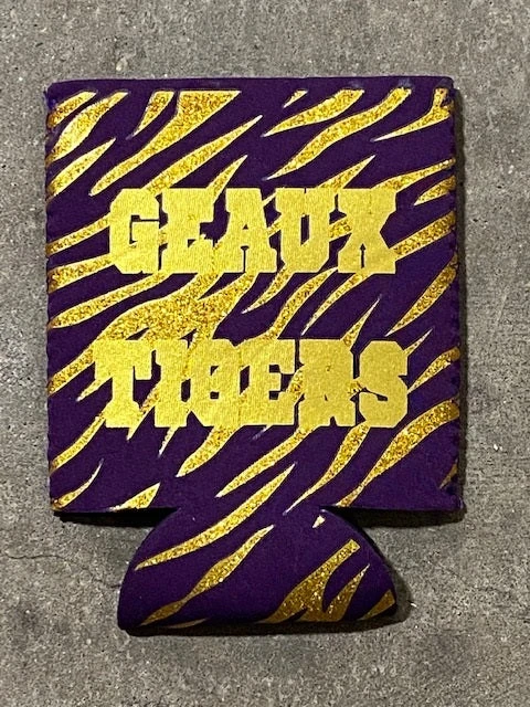 Mardi Gras Spot Geaux Tigers Glittered Coozie (Each) Party Supplies 3 Mardi Gras Spot Geaux Tigers Glittered Coozie (Each) Party Supplies