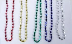 Mardi Gras Spot 33" Diamond Metallic Red, Green, Gold, Royal Blue, And Silver Mardi Gras Beads (Dozen)