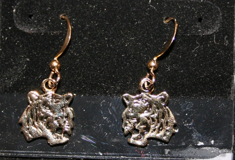 Sale Gifts & Apparel Gold Tone Tiger Head Earrings (Pair) 3 Sale Gifts & Apparel Gold Tone Tiger Head Earrings (Pair)