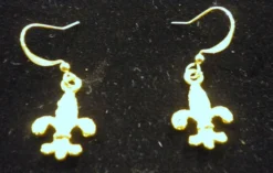 Sale Gold And Crystal Fleur De Lis Earrings (Pair) Gifts & Apparel