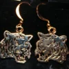 Sale Gold Tone Tiger Face Earrings (Pair)