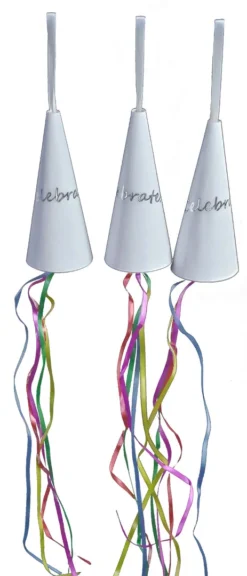 Mardi Gras Spot Rainbow Ice Cream Cone Streamer Shakers (Each) Party Supplies