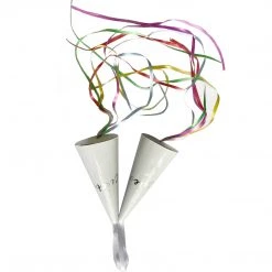 Mardi Gras Spot Rainbow Ice Cream Cone Streamer Shakers (Each) Party Supplies