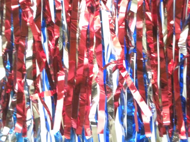 Mardi Gras Spot Blue, Red And Silver Metallic Fringe 15" X 10' (Pack) Petal Paper 3 Mardi Gras Spot Blue, Red And Silver Metallic Fringe 15" X 10' (Pack) Petal Paper