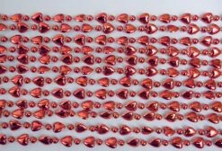 Mardi Gras Spot 48" 10mm Metallic Heart Red Mardi Gras Beads