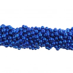 Mardi Gras Spot 48" 10mm Round Metallic Royal Blue Mardi Gras Beads
